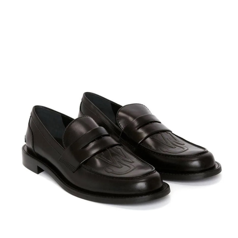 JW Anderson Anchor Logo Loafers in Black Leather Size 42 New in Box w/Dust Bag